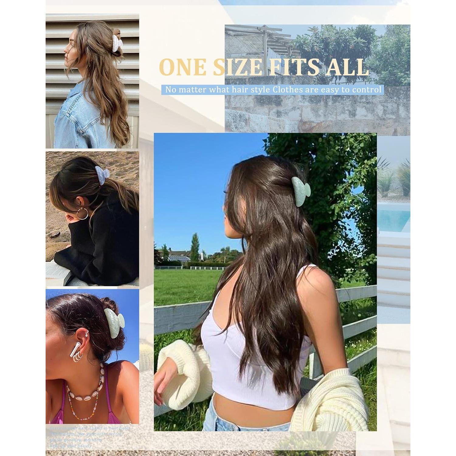 Clips de Cabello HAIMEIKANG 4Pcs Acrílico Antideslizantes