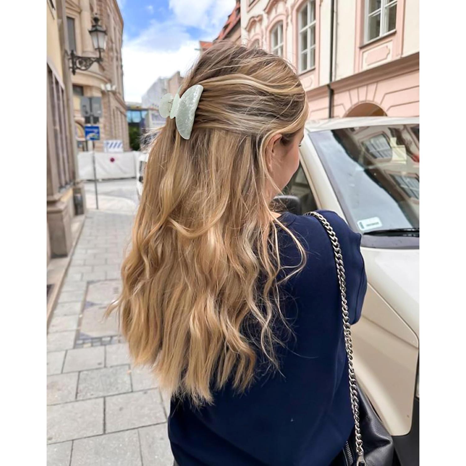 Clips de Cabello HAIMEIKANG 4Pcs Acrílico Antideslizantes