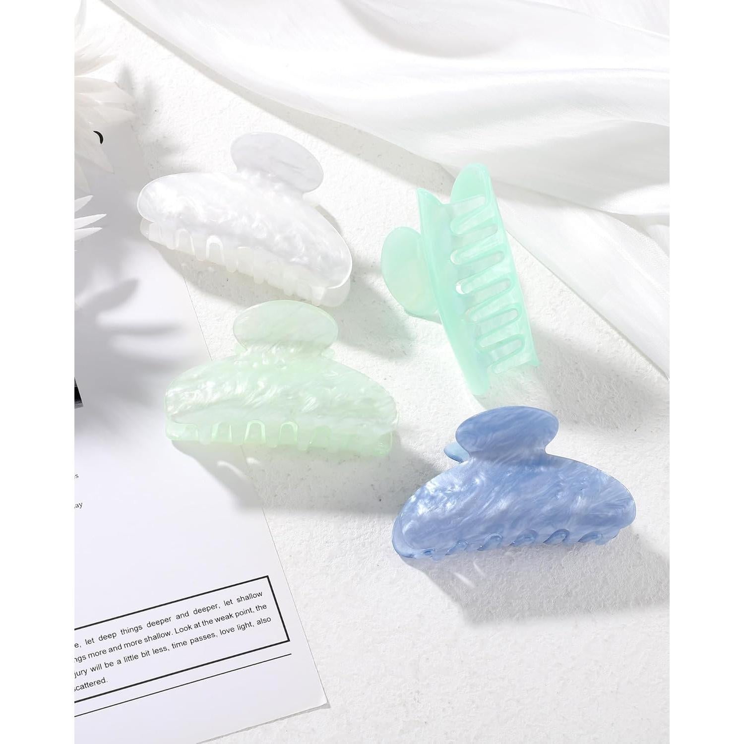 Clips de Cabello HAIMEIKANG 4Pcs Acrílico Antideslizantes