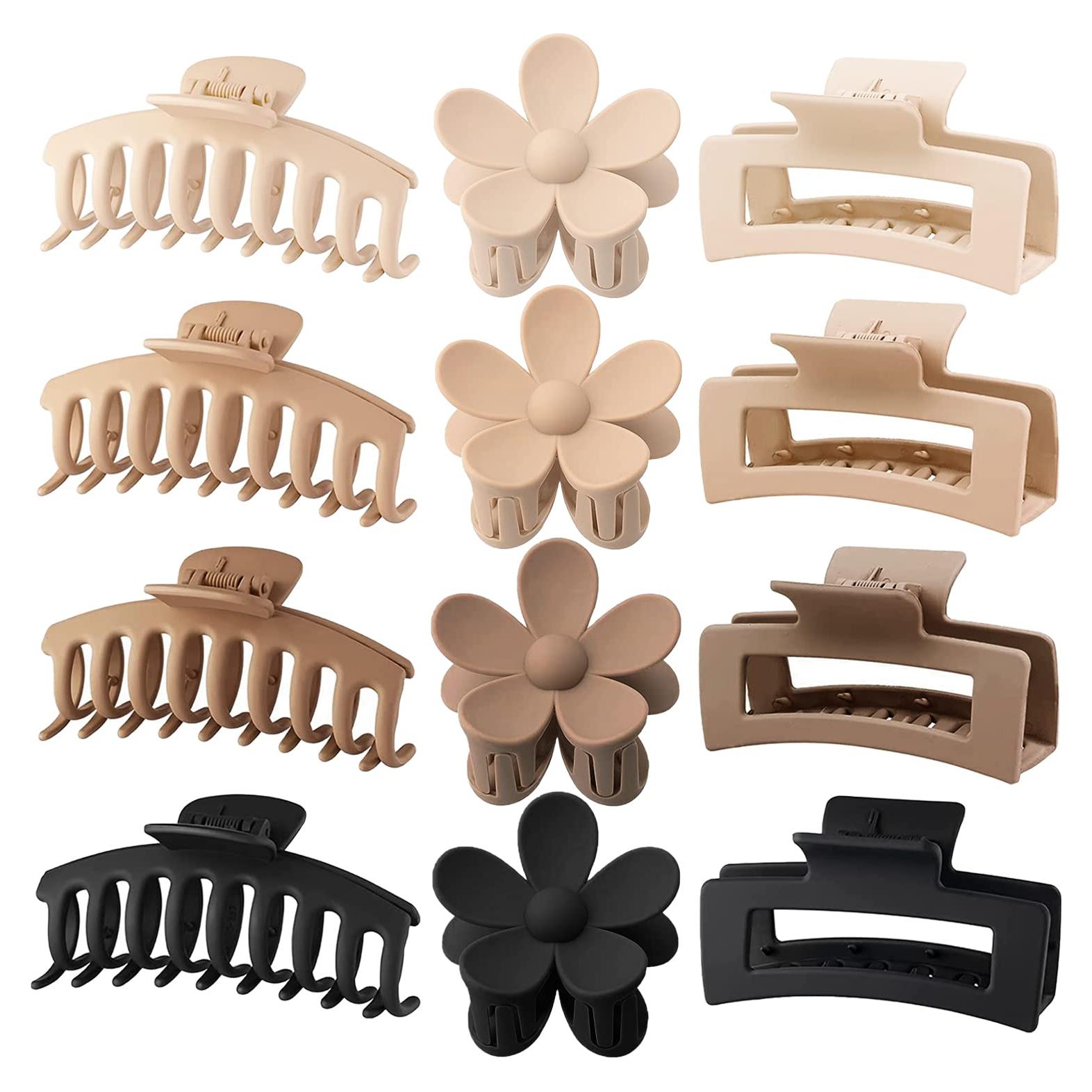 Paquete de 12 Clips de Pelo Grande JANFUN - Antideslizantes