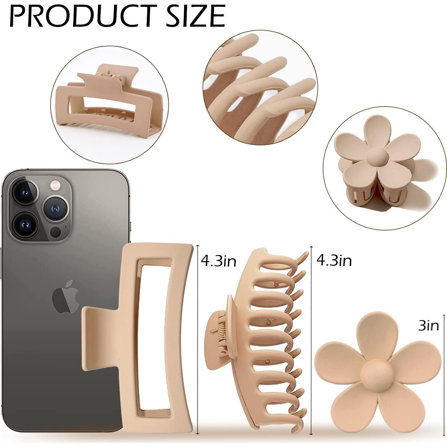 Paquete de 12 Clips de Pelo Grande JANFUN - Antideslizantes