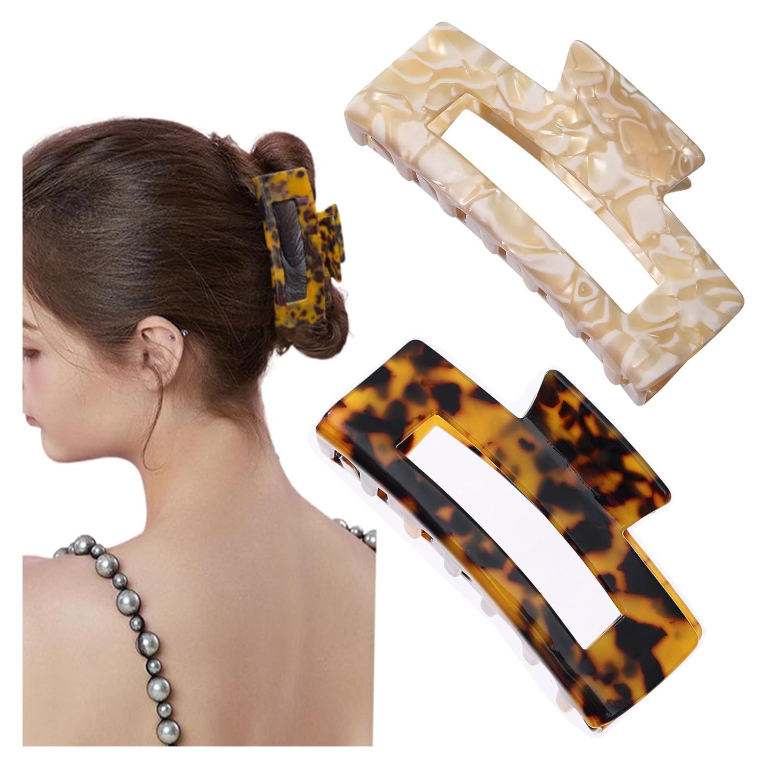 Paquete de 2 Clips de Garra para Cabello Concha de Tortuga