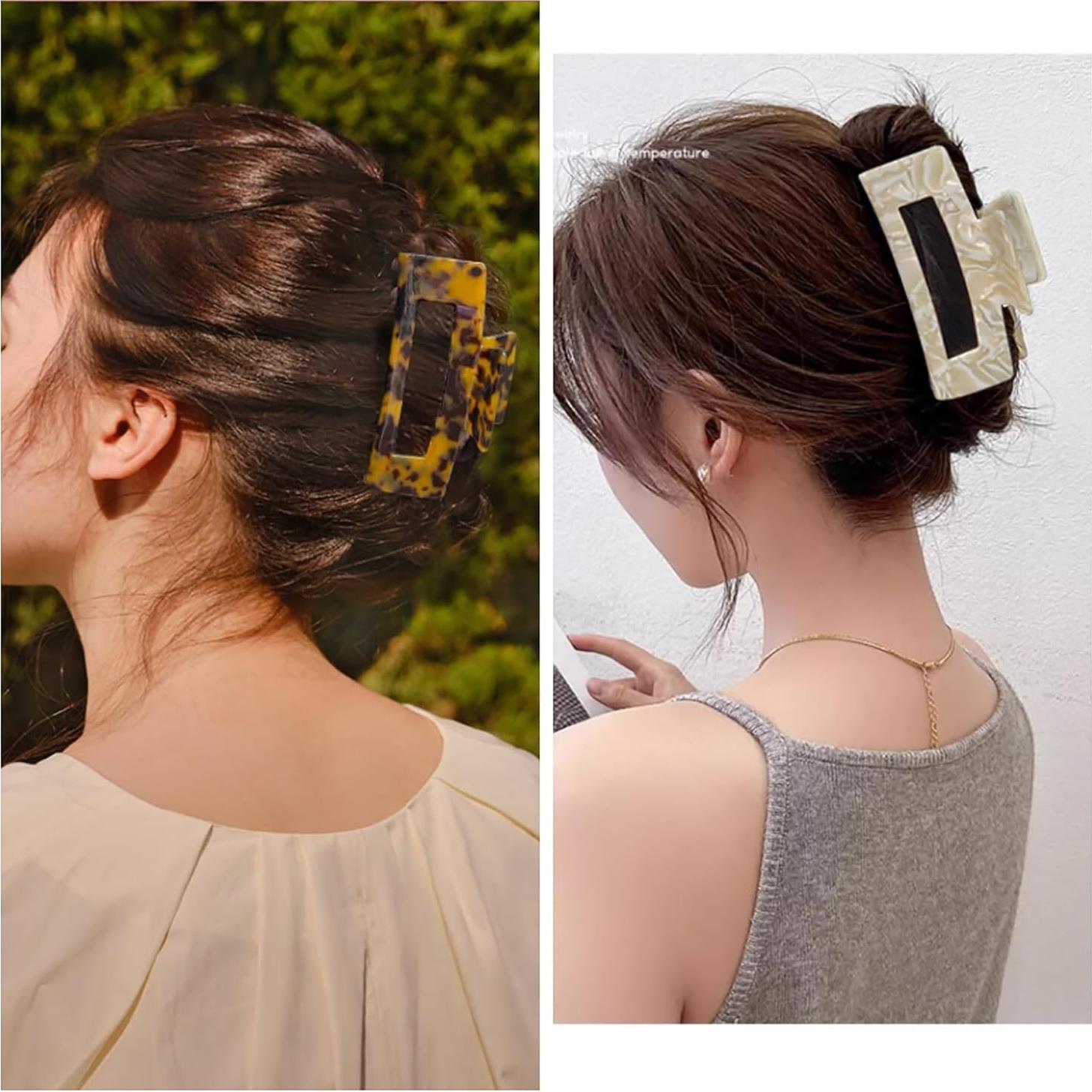 Paquete de 2 Clips de Garra para Cabello Concha de Tortuga