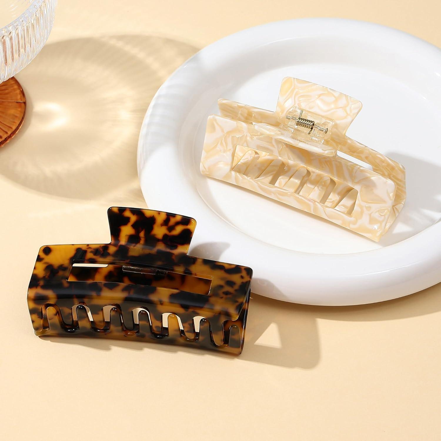 Paquete de 2 Clips de Garra para Cabello Concha de Tortuga