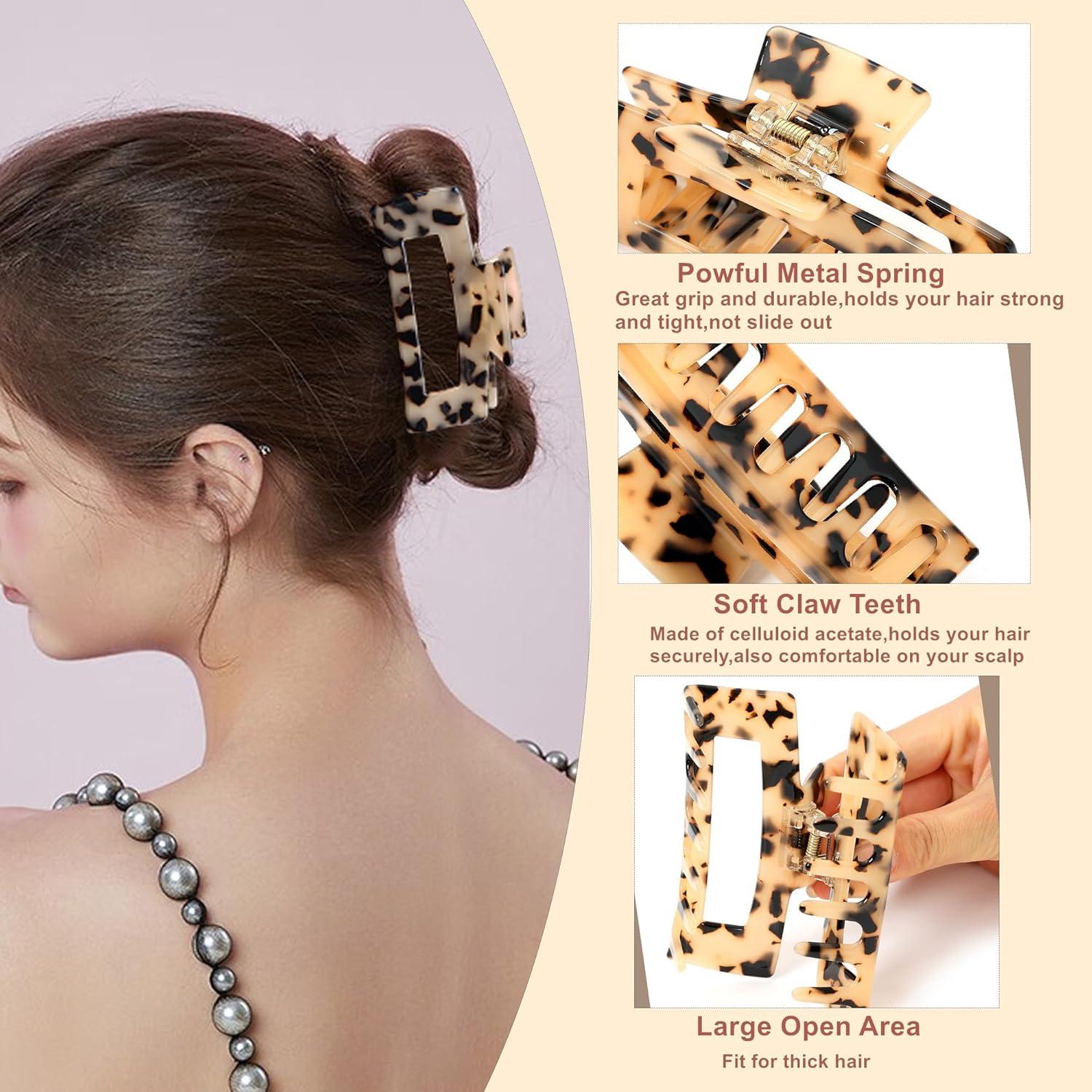 Paquete de 2 Clips de Garra para Cabello Concha de Tortuga