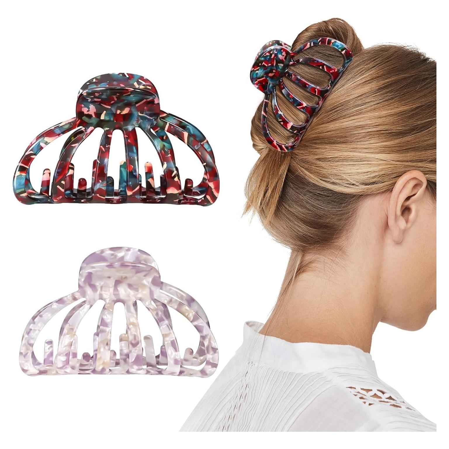 Pinzas para el cabello Shinowa, 2 piezas bohemias grandes 8.8x6x4 cm