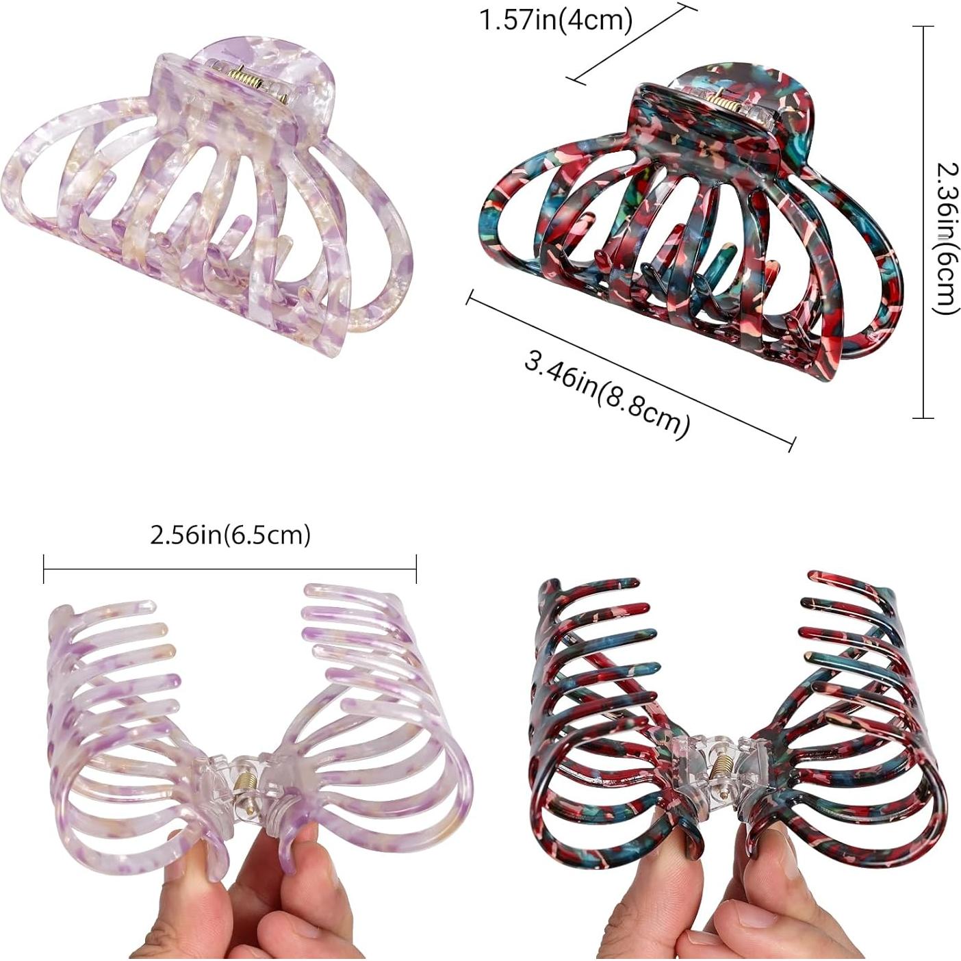 Pinzas para el cabello Shinowa, 2 piezas bohemias grandes 8.8x6x4 cm