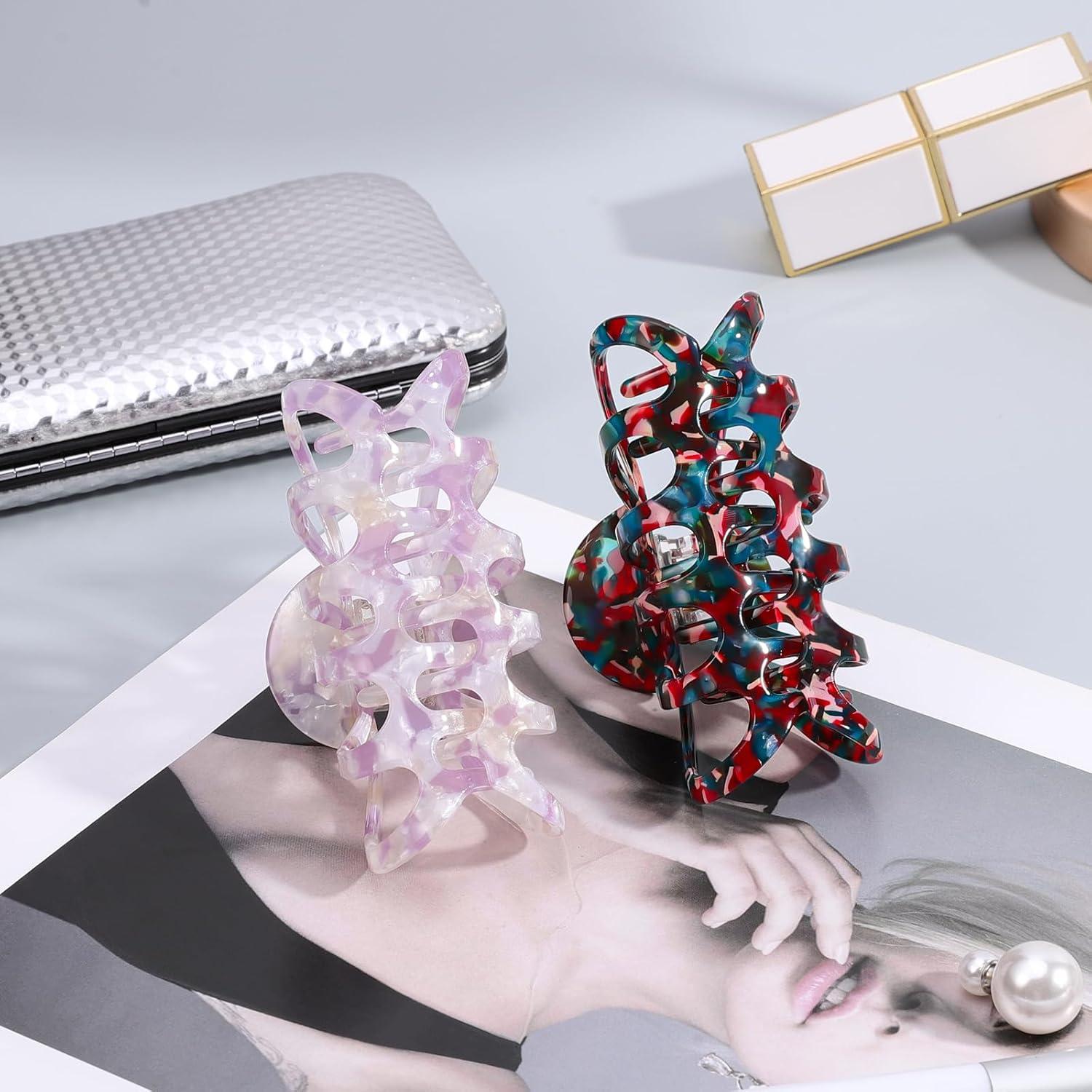 Pinzas para el cabello Shinowa, 2 piezas bohemias grandes 8.8x6x4 cm