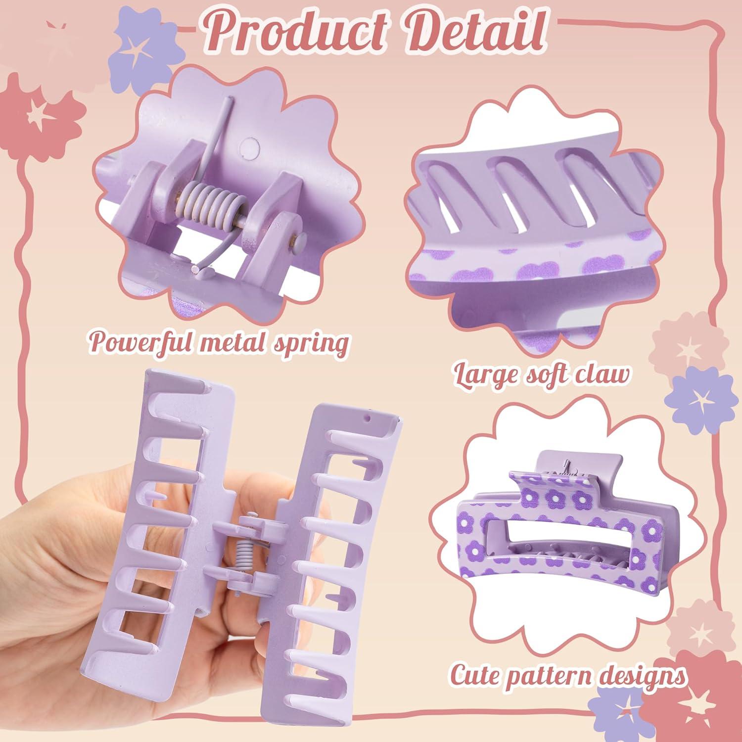 Clips de Pelo con Flores PANTIDE - 4 Piezas Antideslizantes