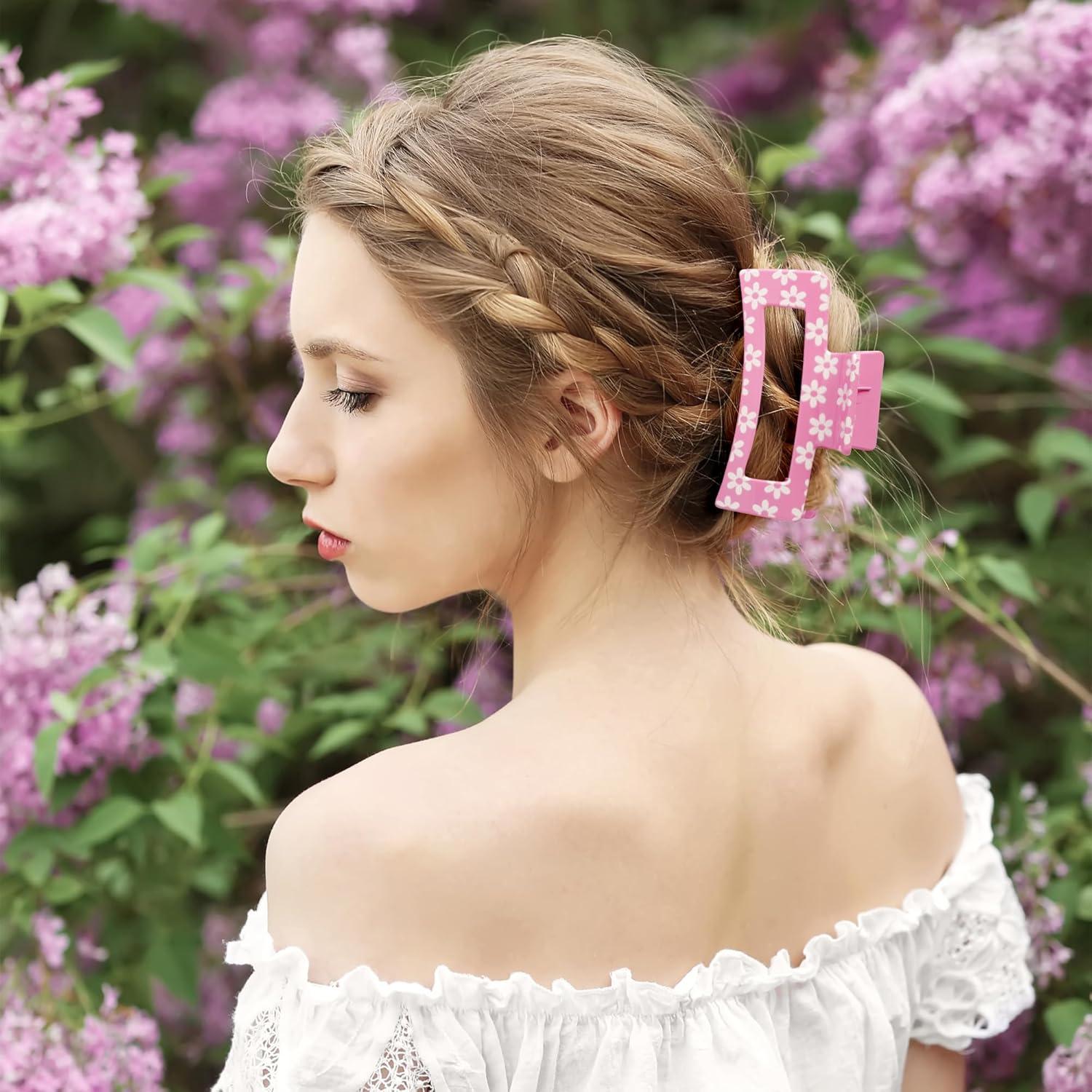 Clips de Pelo con Flores PANTIDE - 4 Piezas Antideslizantes