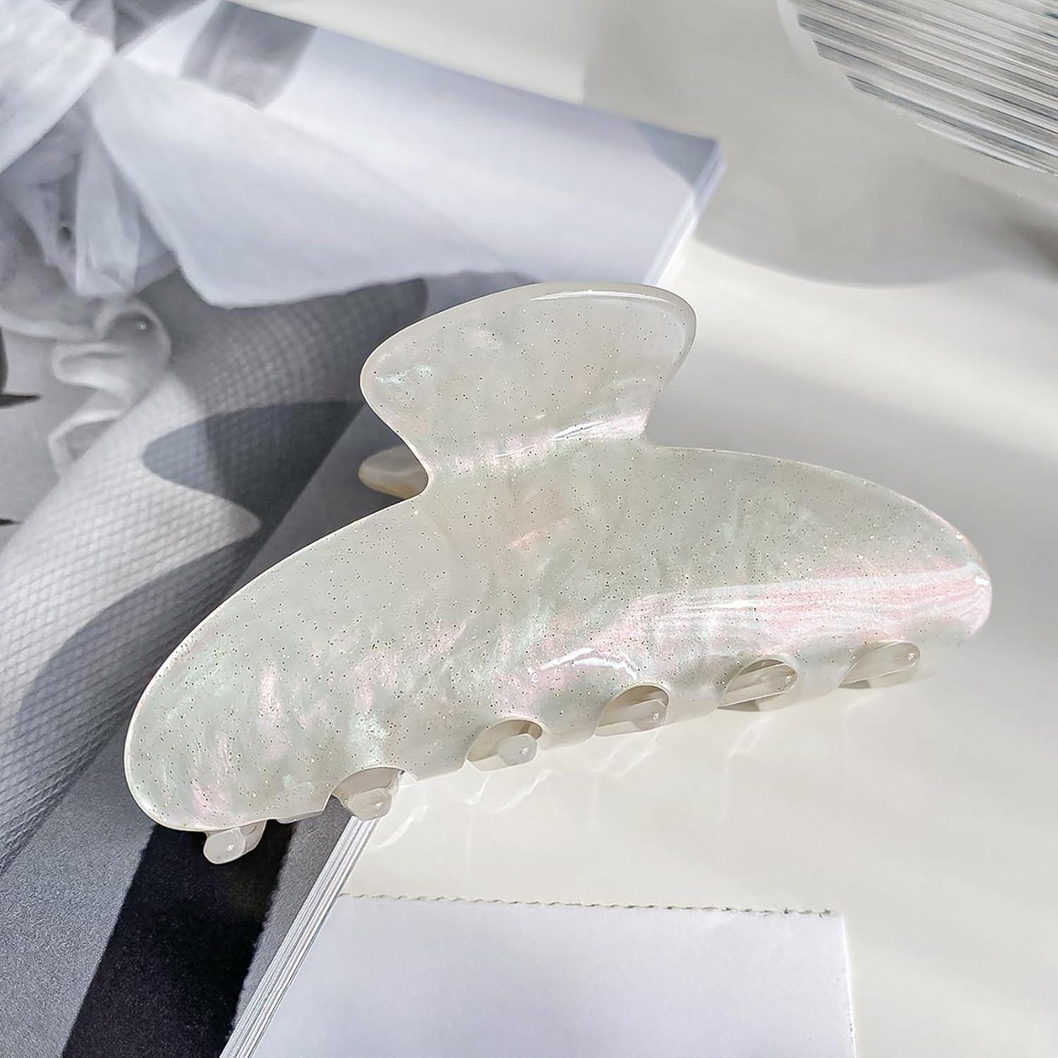 Pinza de cabello mediana AIUPUOC blanca para cabello fino