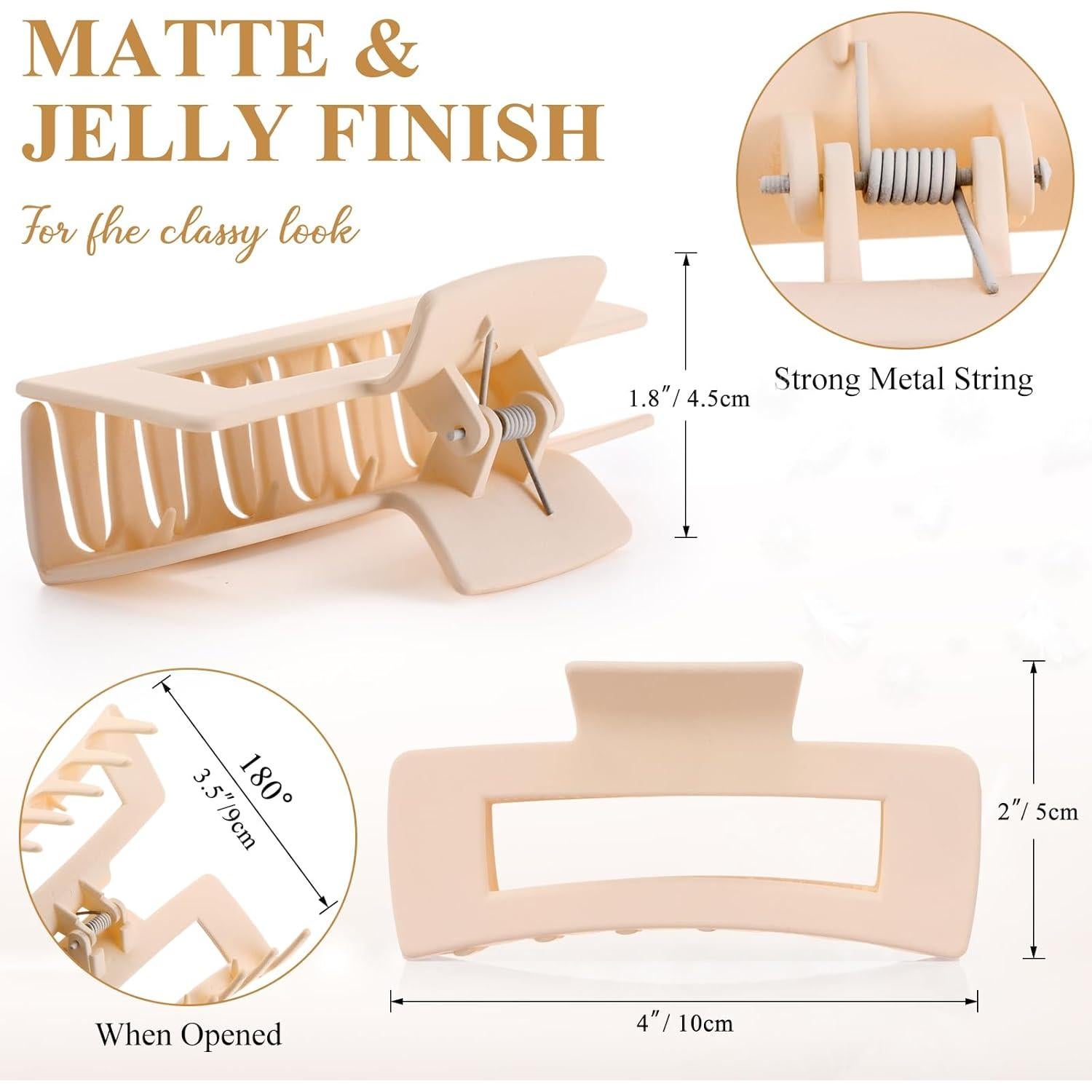 Hoteam 36 Clips de Pelo Rectangulares Antideslizantes 10.4 cm