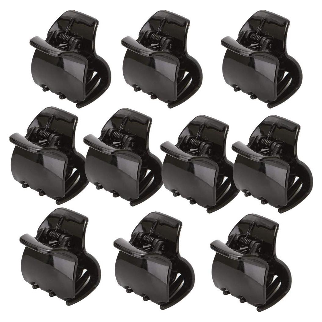 10 Clips de Garra para Cabello Grueso Yishenyishi Negros