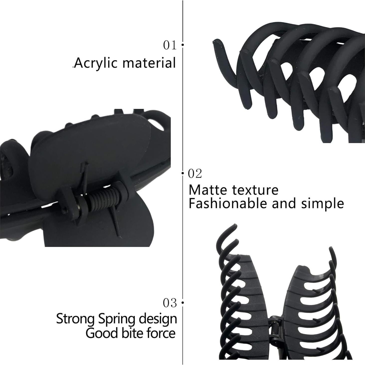 Clip para el cabello OWIIZI Grande Antideslizante 11 cm Negro