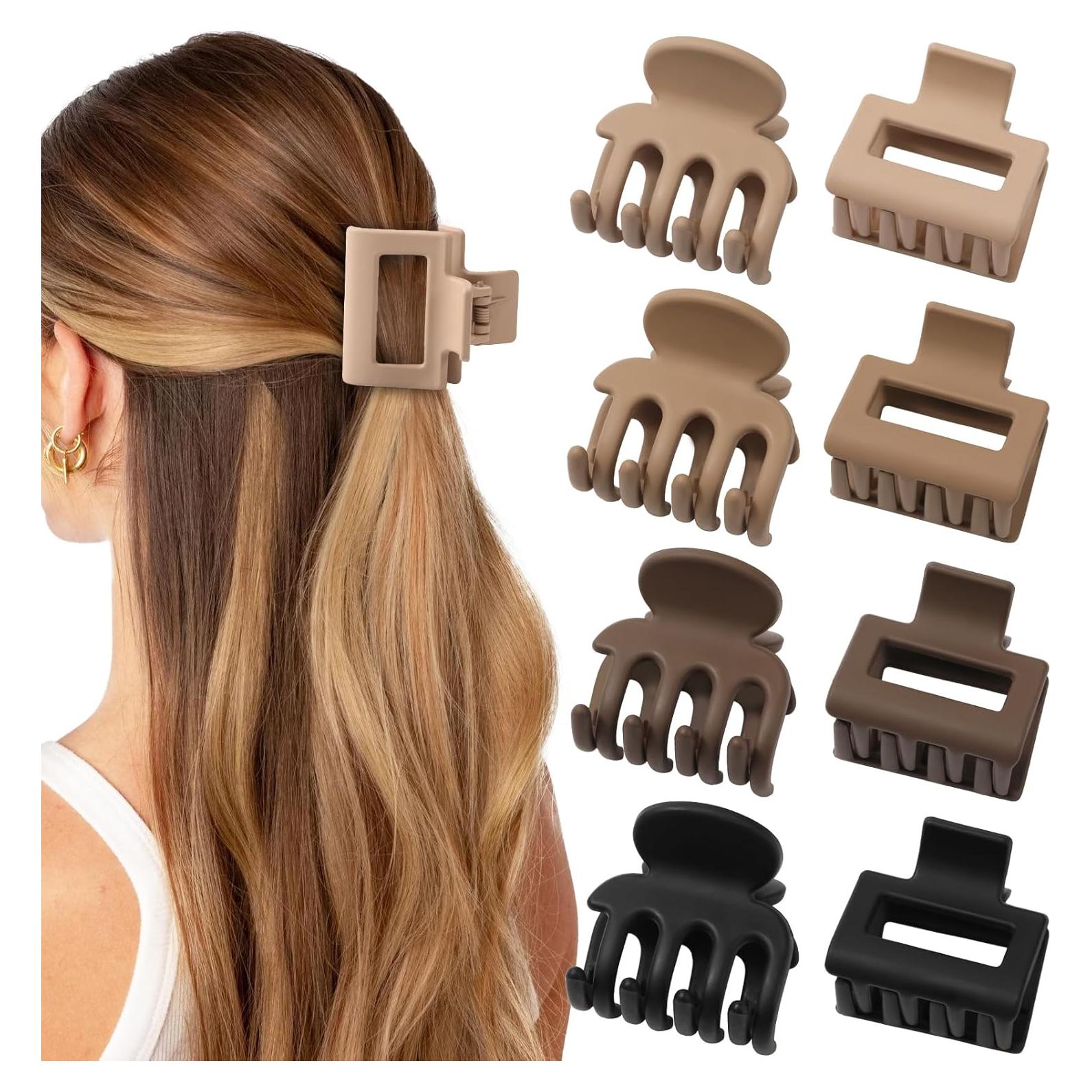 Set de 8 Clips de Garra Mate Auseibeely para Cabello Fino