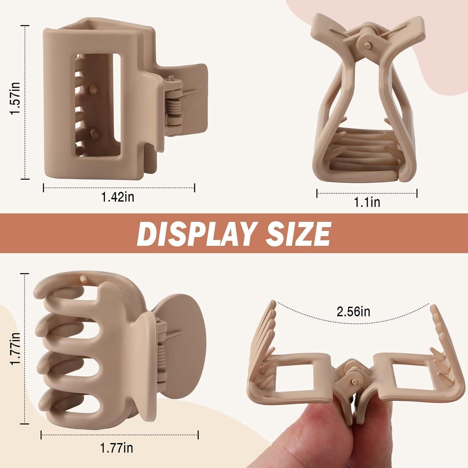 Set de 8 Clips de Garra Mate Auseibeely para Cabello Fino