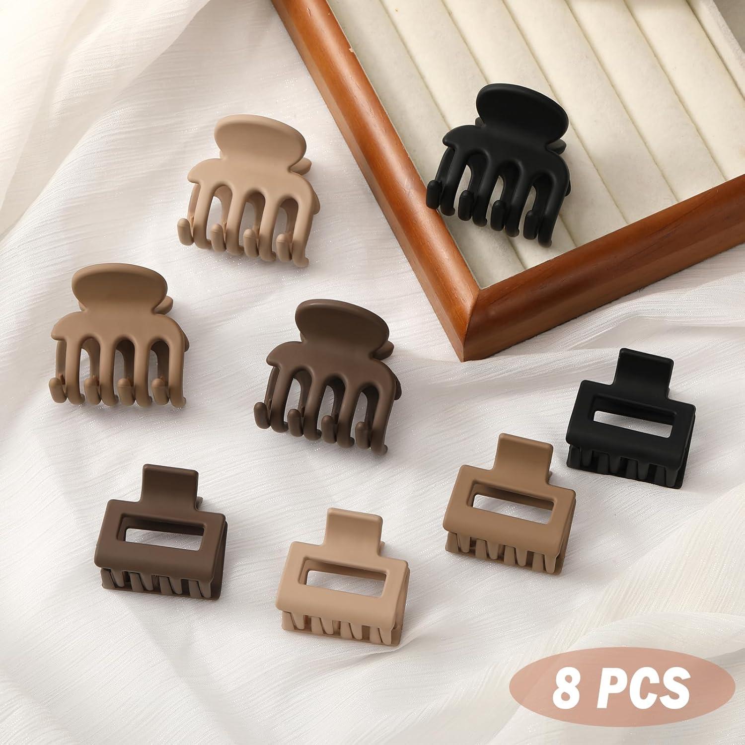 Set de 8 Clips de Garra Mate Auseibeely para Cabello Fino