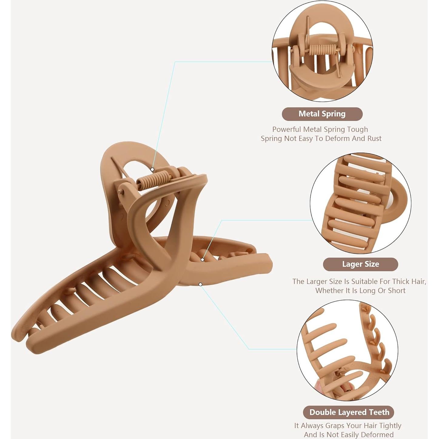 Pinzas de Pelo Gruesas Ivyu - 8 Piezas Mariposa Duraderas