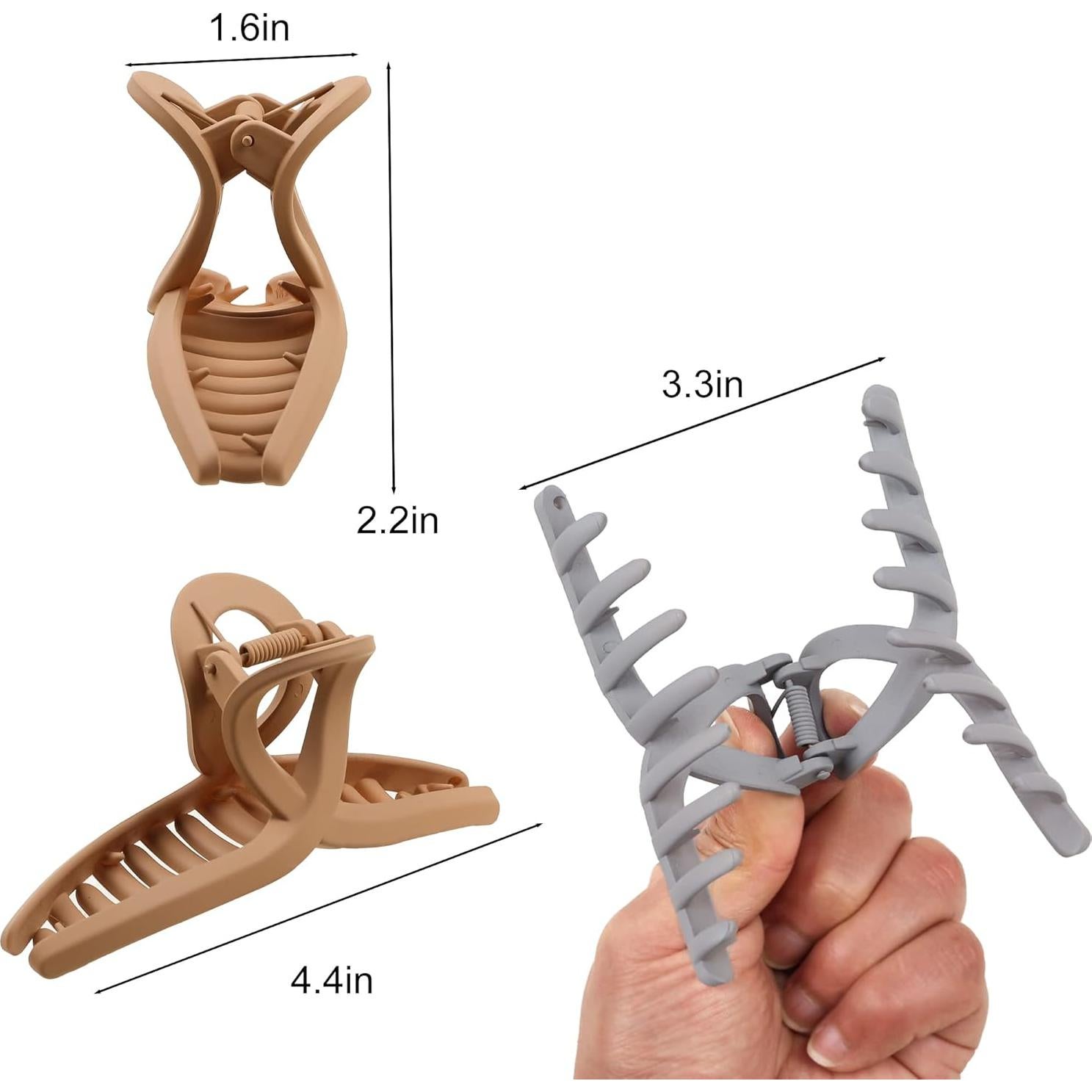 Pinzas de Pelo Gruesas Ivyu - 8 Piezas Mariposa Duraderas