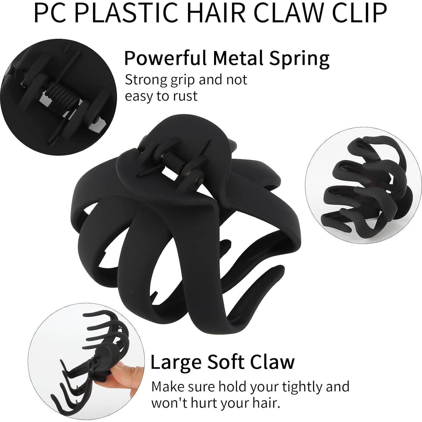 Clips de Garra para Cabello COCIDE 4 Piezas Antideslizantes 8 cm