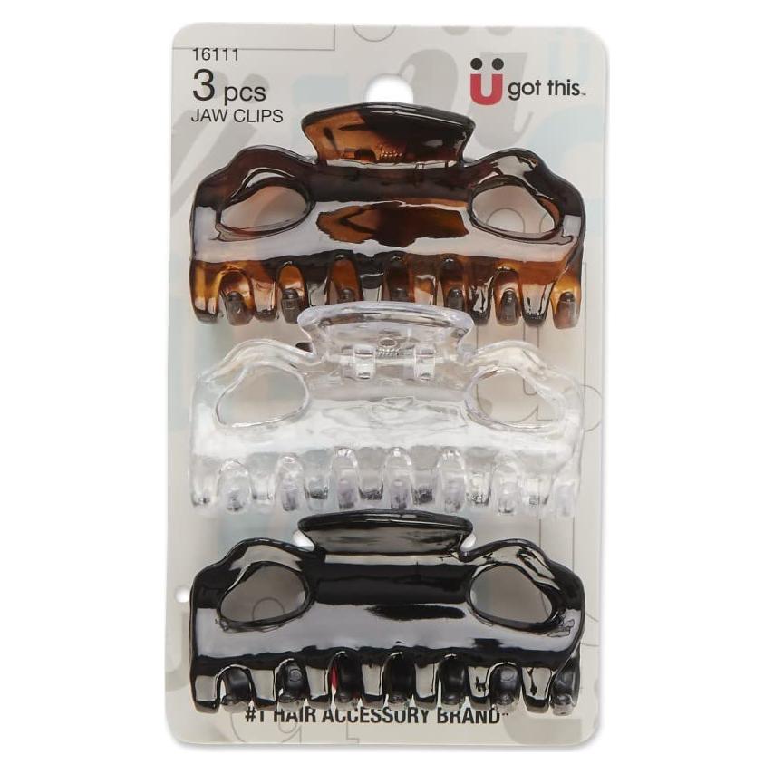 Clips de Mandíbula Scunci 6 cm - 3 Unidades Colores Surtidos