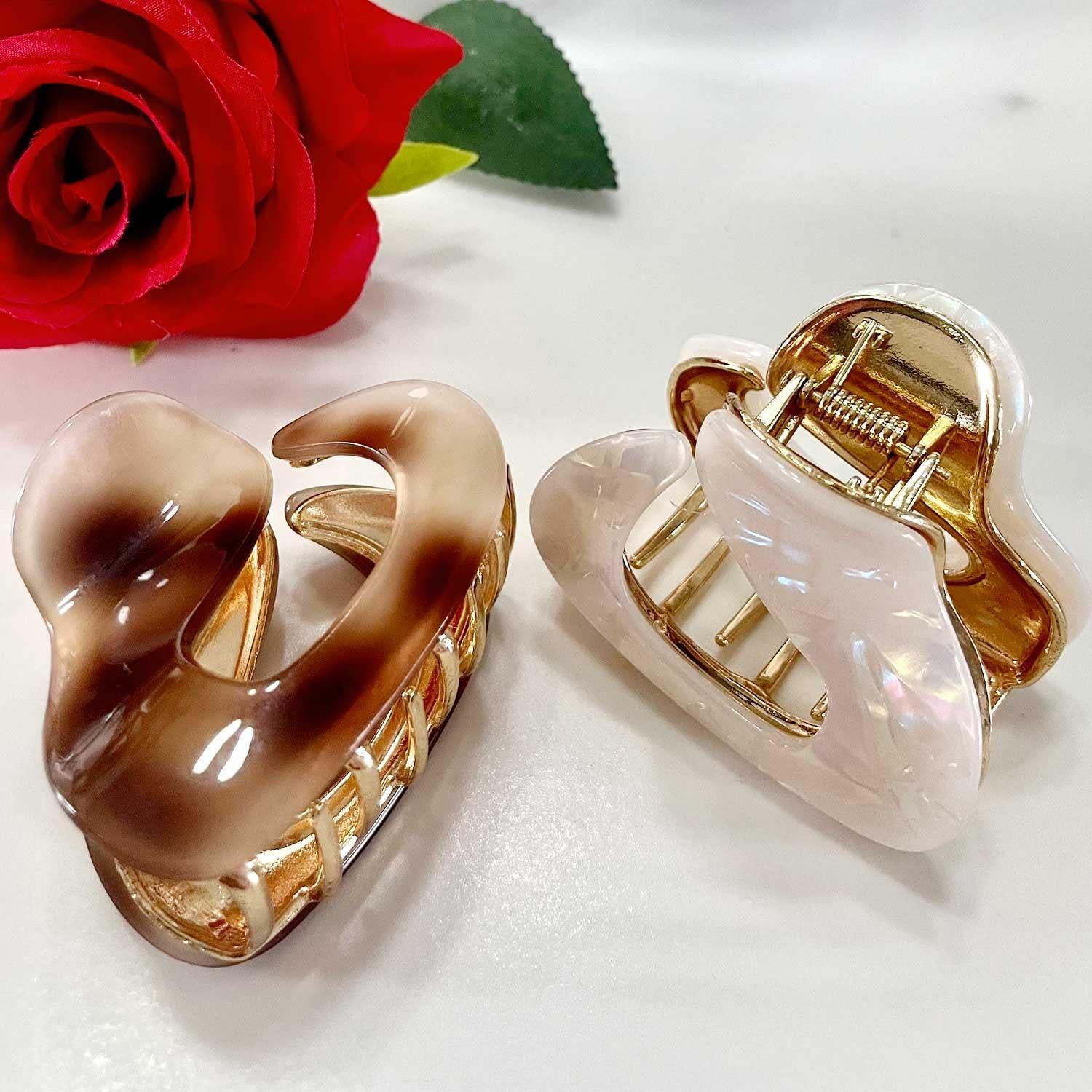 Clips de Garra de Metal Solilayx - 2 Pcs para Cabello Fino