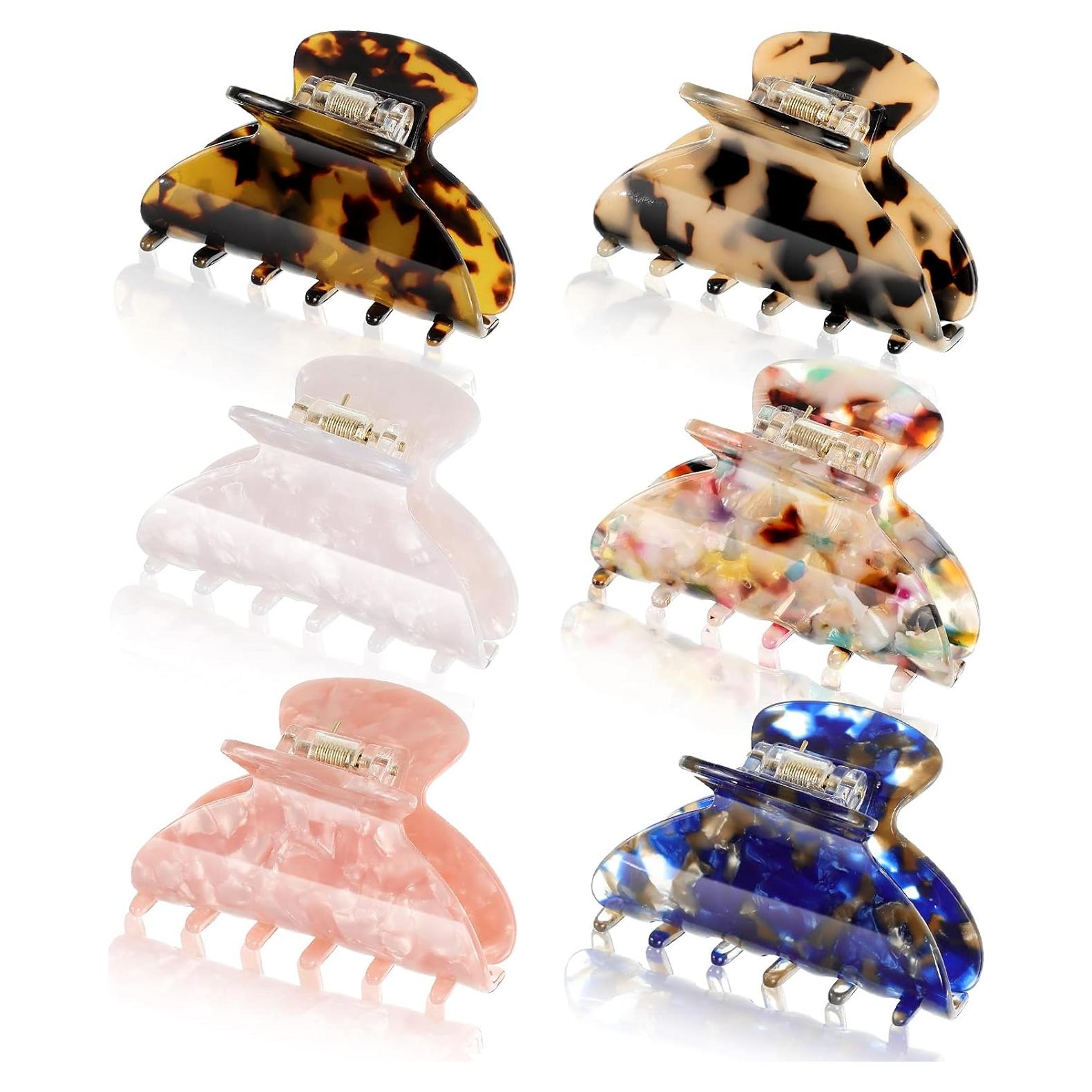 Clips de Garra Medianos WILLBOND 6 Piezas 6.5 cm Estilo Francés