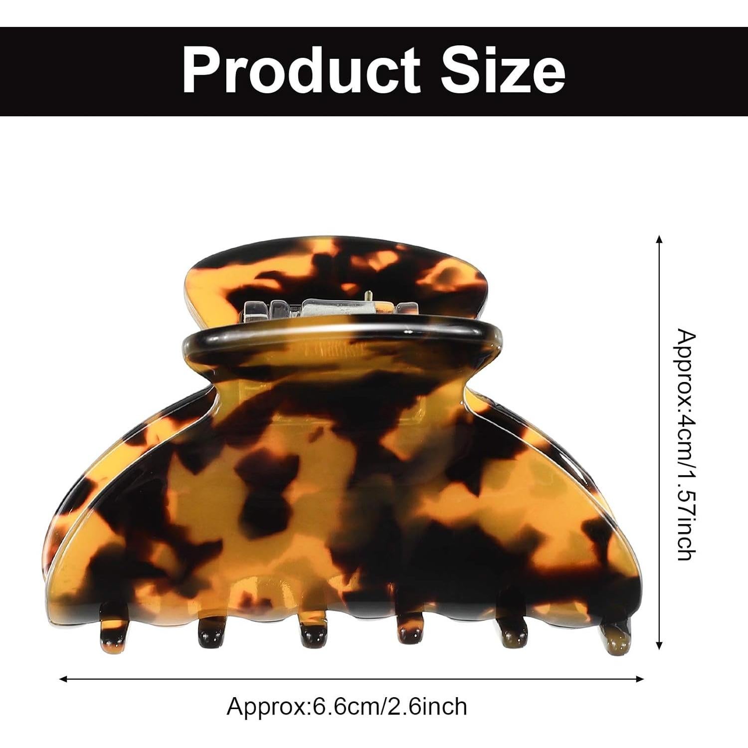 Clips de Garra Medianos WILLBOND 6 Piezas 6.5 cm Estilo Francés