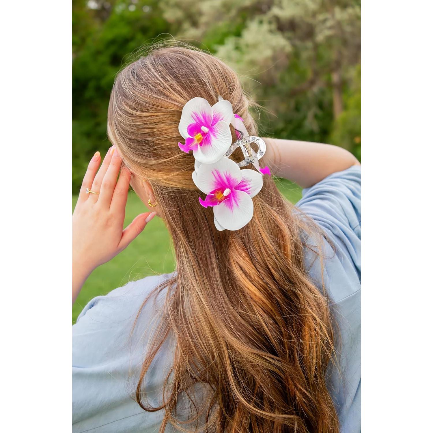 Clip para el Cabello Orquídea Elegante HolidayQbee 9.1x17.8cm