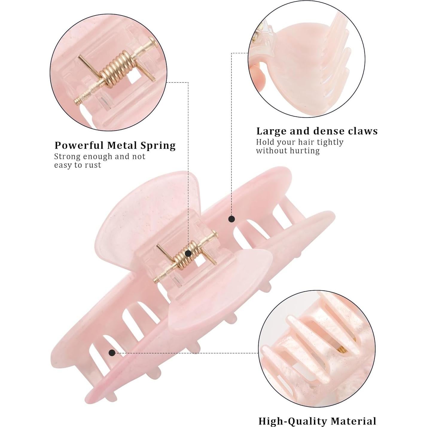 4 Clips de Garra Acrílicos HAIMEIKANG para Cabello Grueso