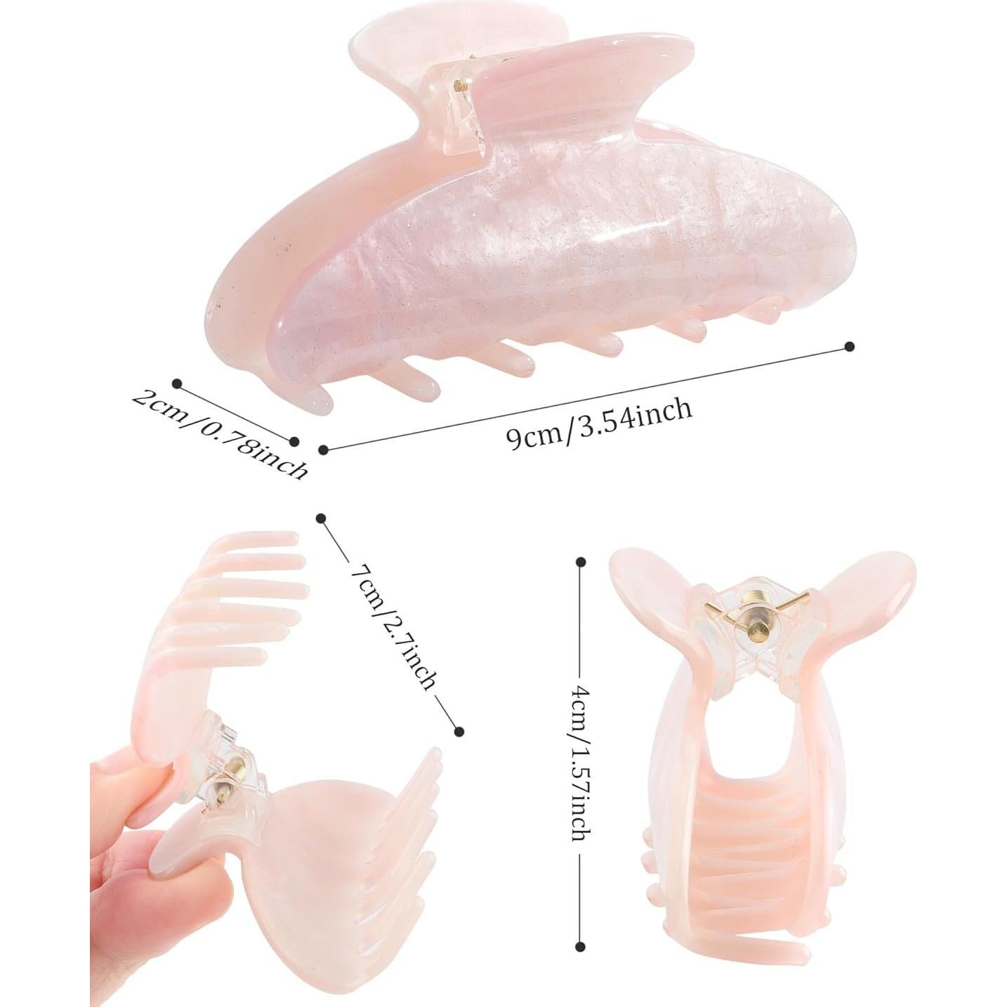 4 Clips de Garra Acrílicos HAIMEIKANG para Cabello Grueso