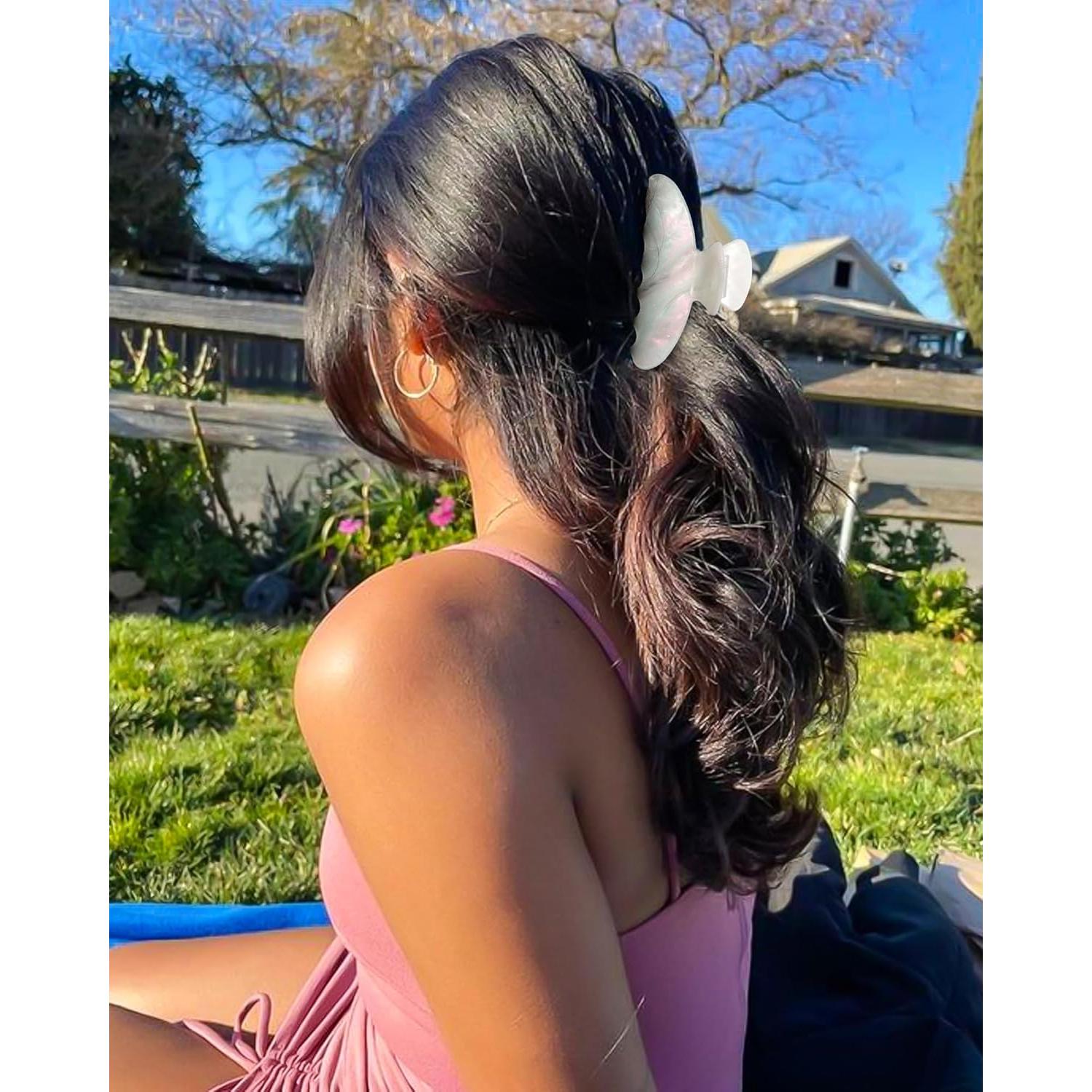 4 Clips de Garra Acrílicos HAIMEIKANG para Cabello Grueso