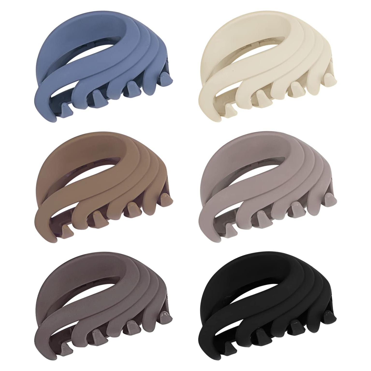 Pinzas para el cabello MAORULU 6.6 cm antideslizantes 6 piezas