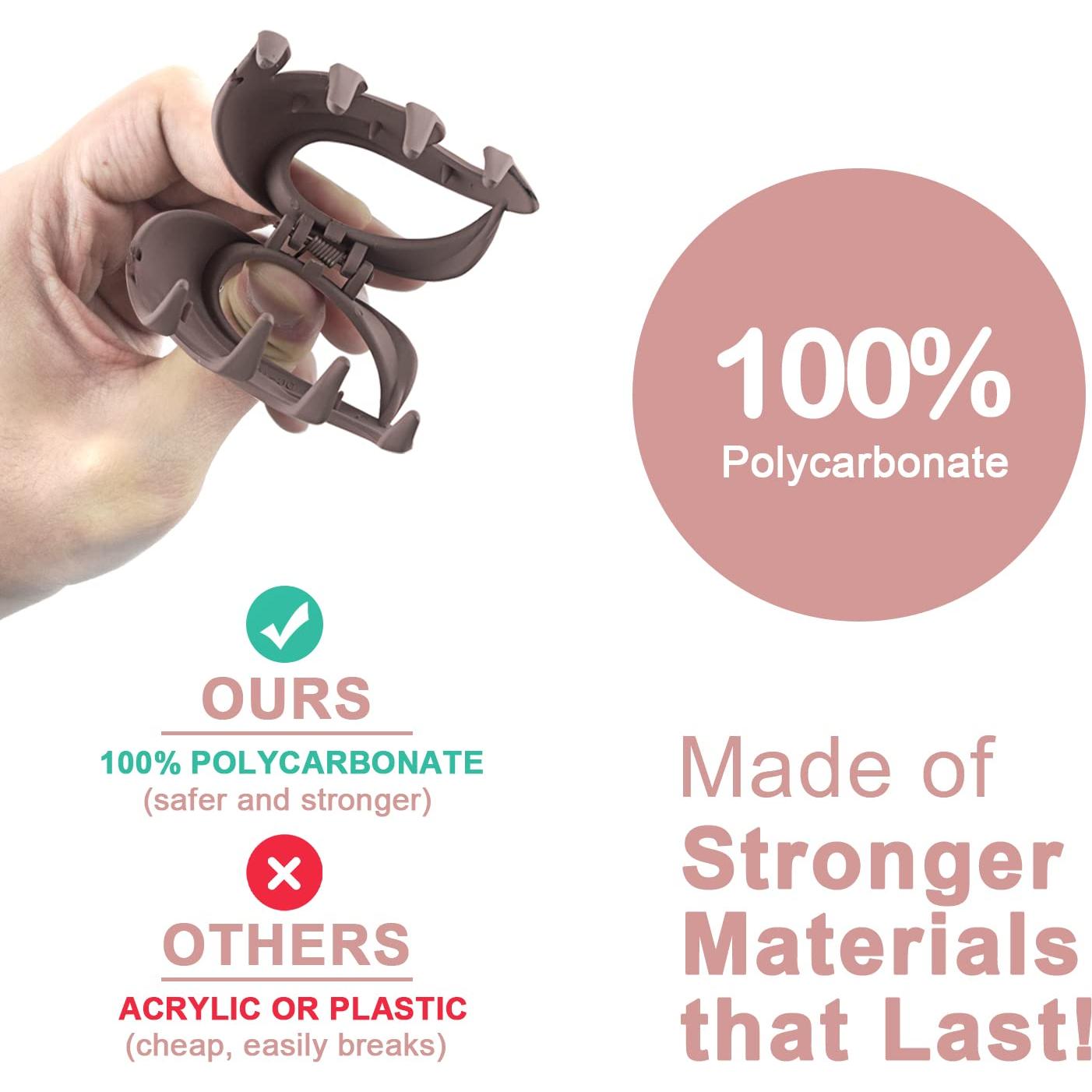 Pinzas para el cabello MAORULU 6.6 cm antideslizantes 6 piezas