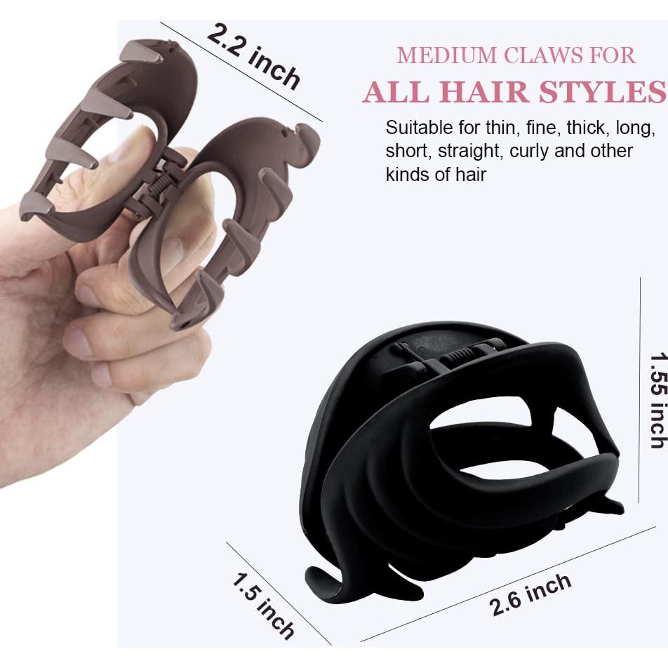 Pinzas para el cabello MAORULU 6.6 cm antideslizantes 6 piezas