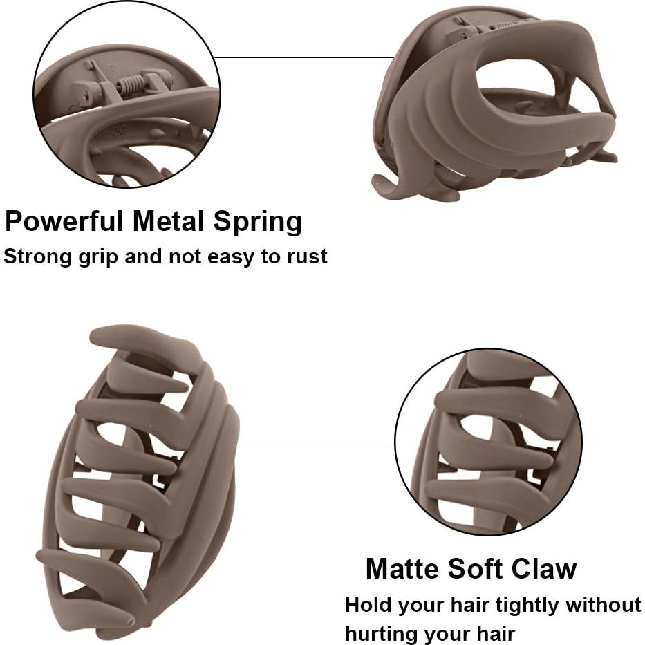 Pinzas para el cabello MAORULU 6.6 cm antideslizantes 6 piezas