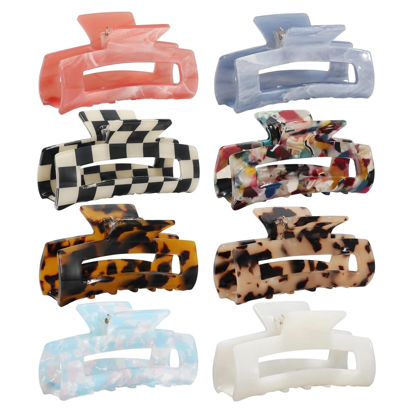 Paquete de 8 Clips de Cabello STARSIDE - Antideslizantes, Estampado