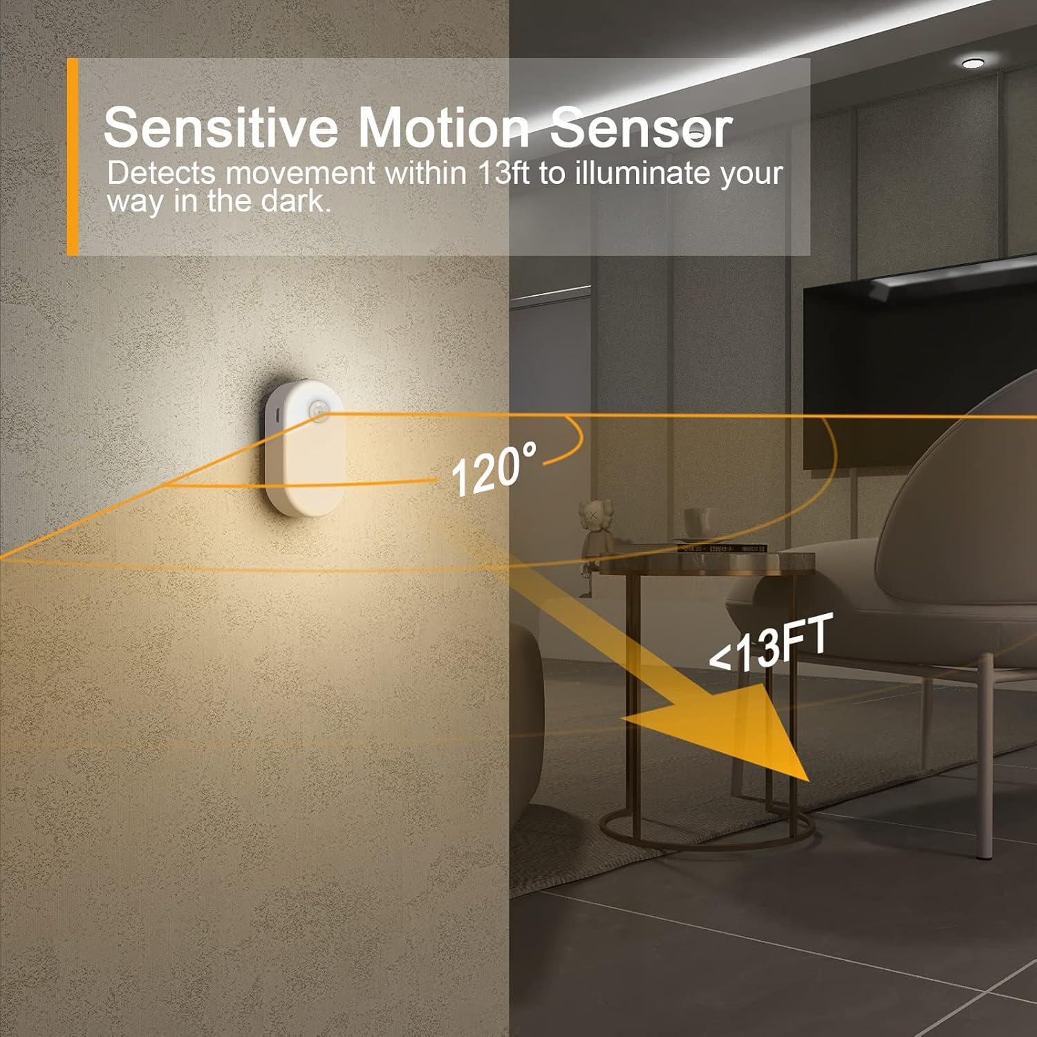 Luz Nocturna LED Recargable Lyridz con Sensor de Movimiento 2 Pcs