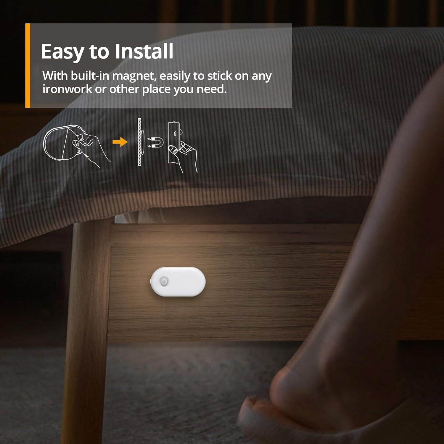 Luz Nocturna LED Recargable Lyridz con Sensor de Movimiento 2 Pcs