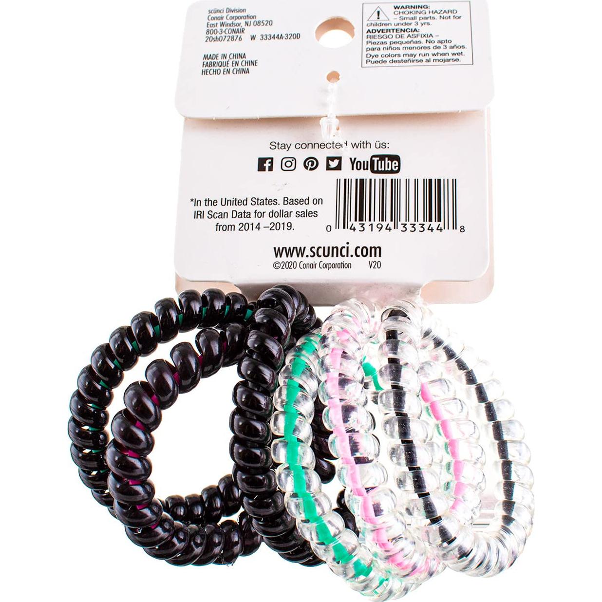 Espirales para Coletas Scunci 6 Unidades 11.2x7.1 cm