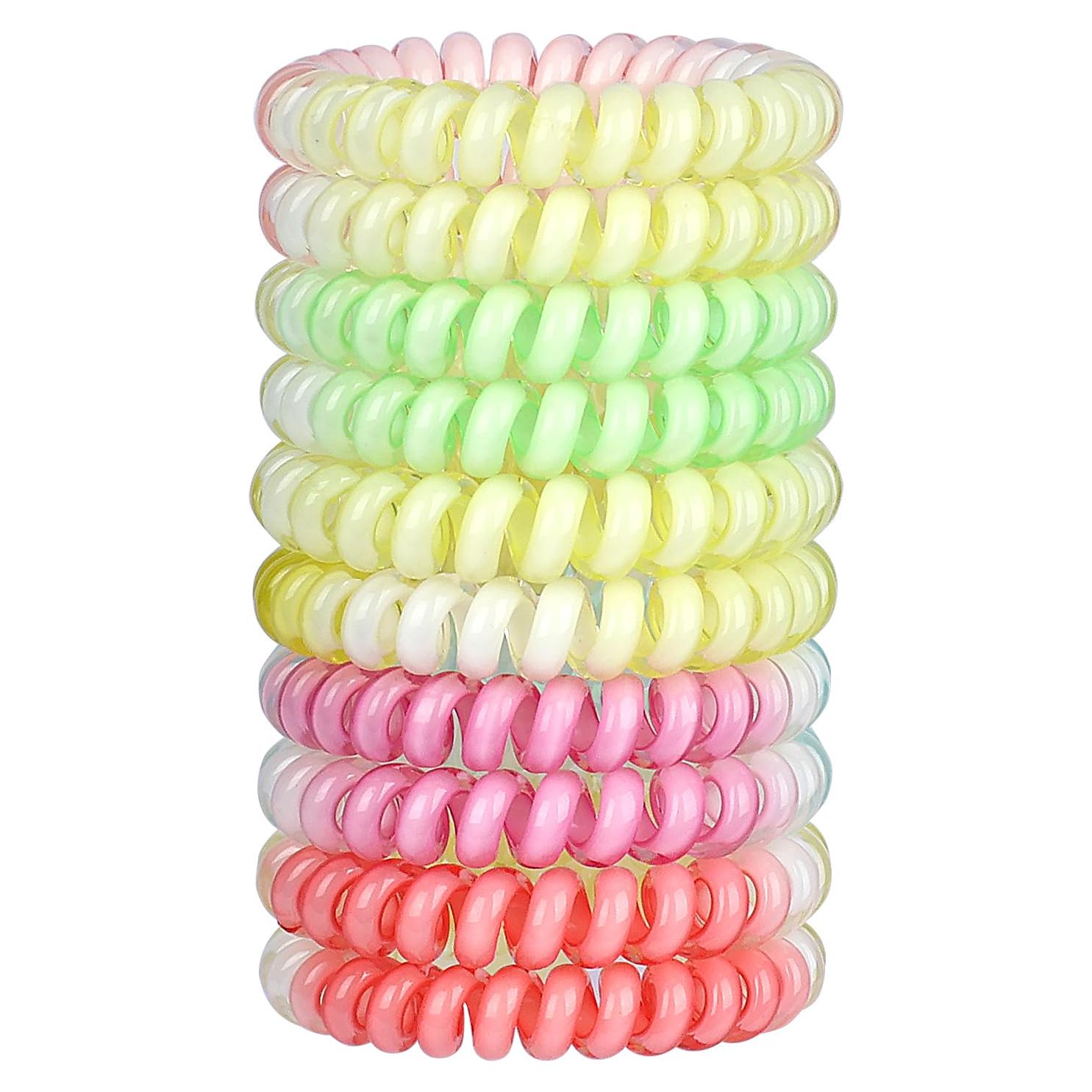 Espirales para Cabello JessLab, 10 Pcs, Sin Daño, Colores Variados