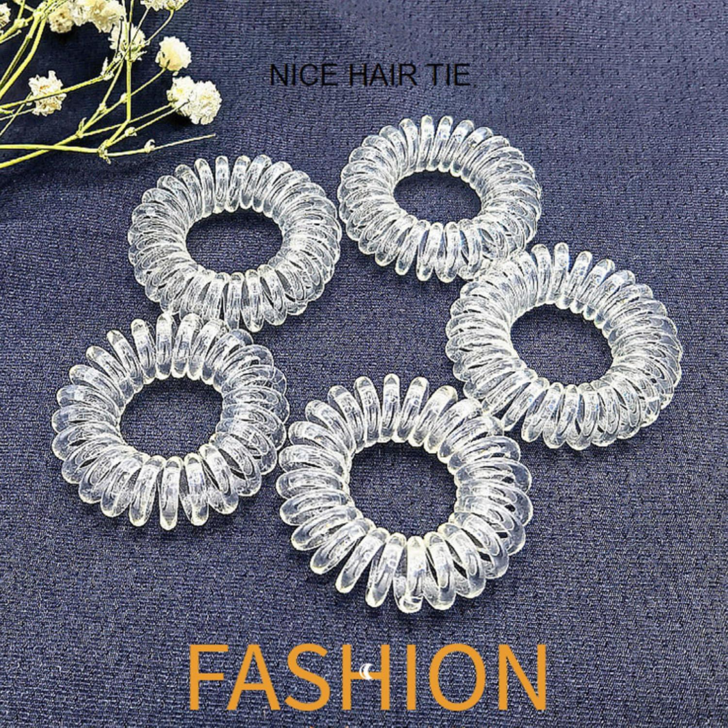 20 Gomas de Pelo Espirales Transparentes CQLIIIA Elásticas