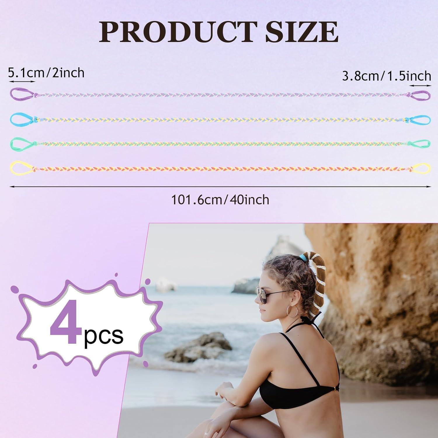 4 Gomas de Cabello Espirales Piriuuo Coloridas 101.6cm