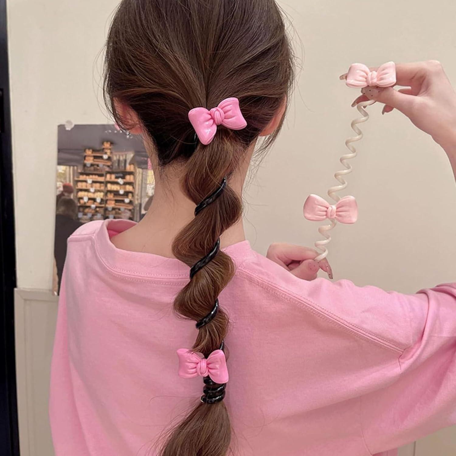 Tiras de Cabello Espirales Elásticas Suaves 4Pcs Coloridos