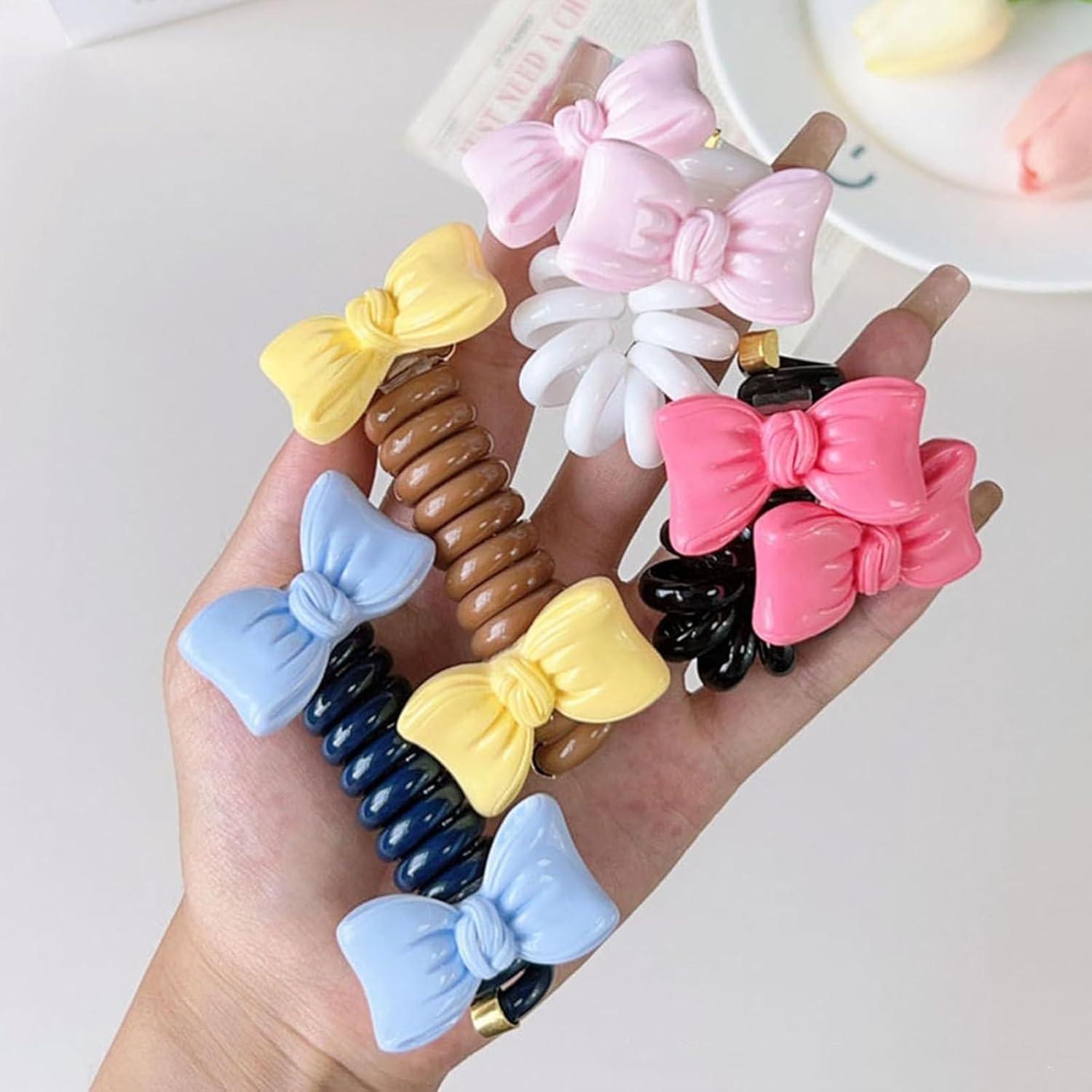 Tiras de Cabello Espirales Elásticas Suaves 4Pcs Coloridos