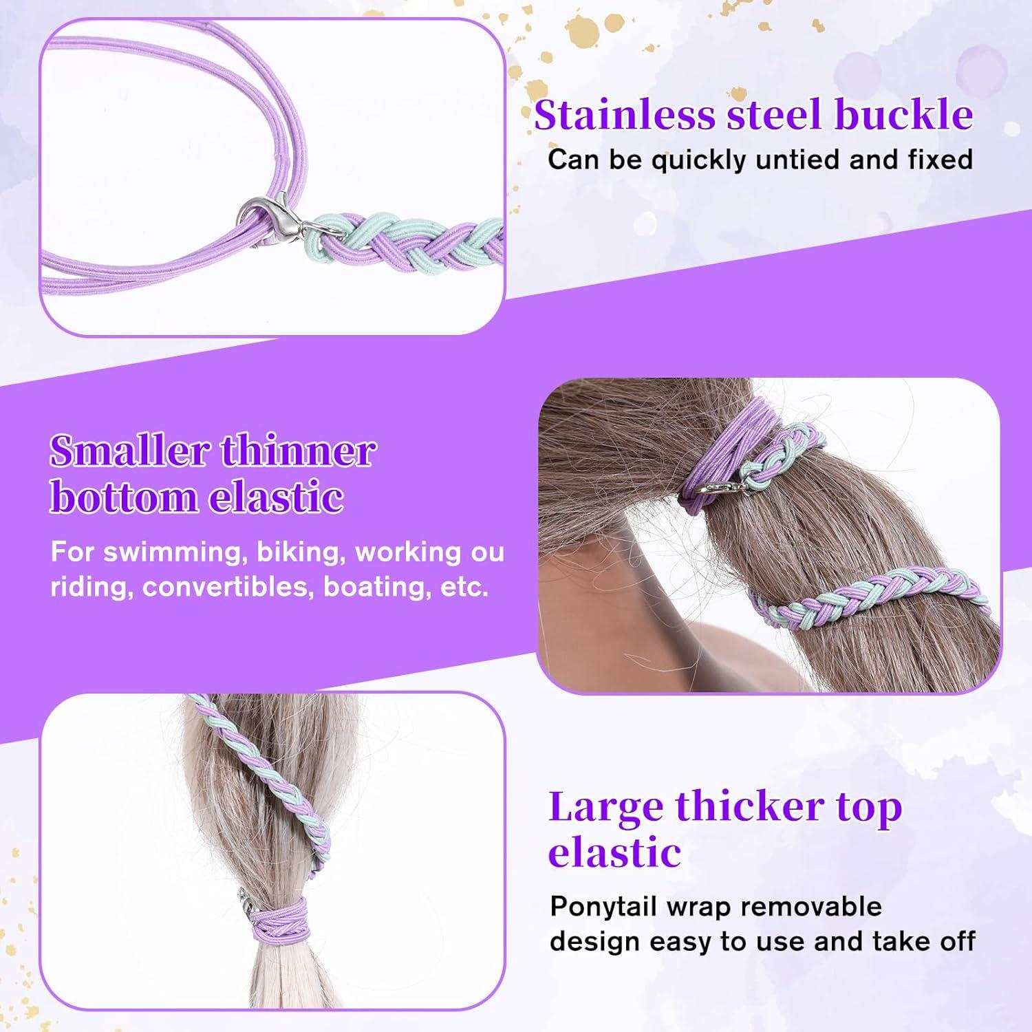 3 Sujetadores de Cabello Deportivos JIYIN 64cm Espiral Elástico