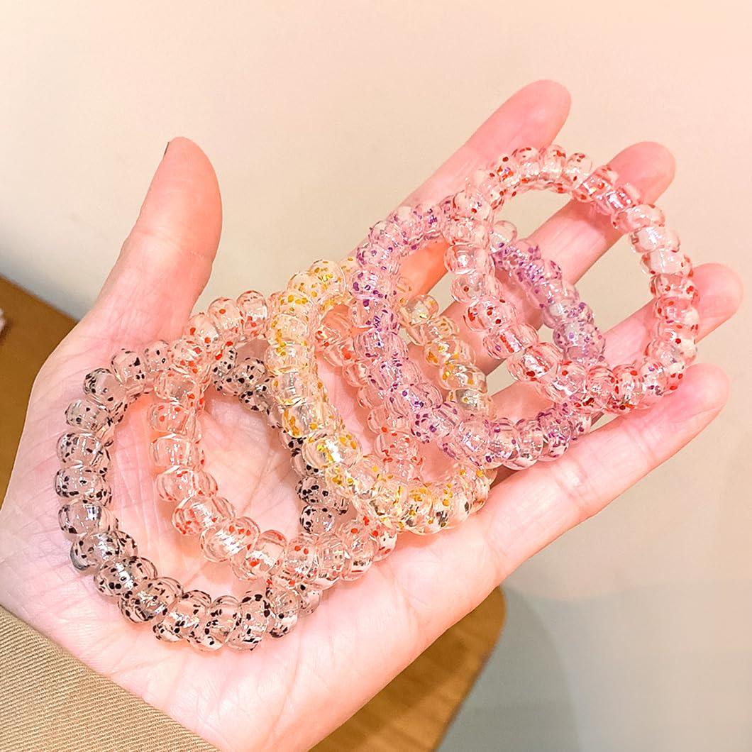 Tiras de Cabello Espirales Leenchiry - 20 Piezas Color Transparente