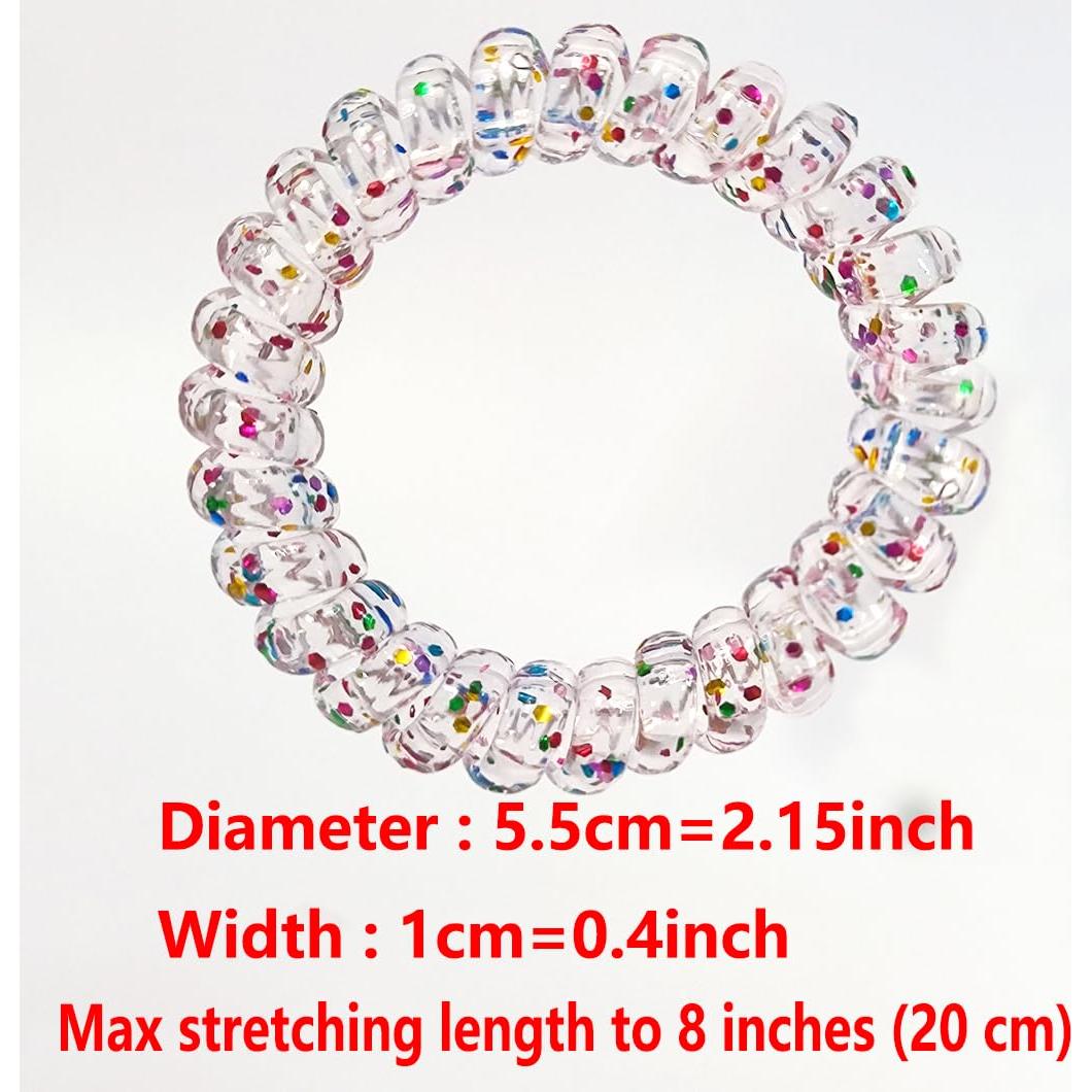 Tiras de Cabello Espirales Leenchiry - 20 Piezas Color Transparente