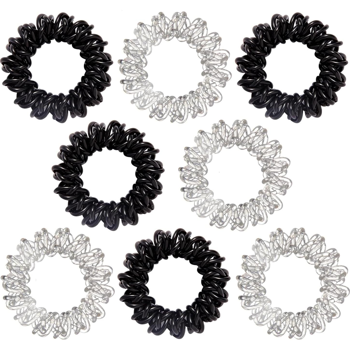 Lazos de Cabello Espirales GoYoho - 8 Unidades Negro y Blanco