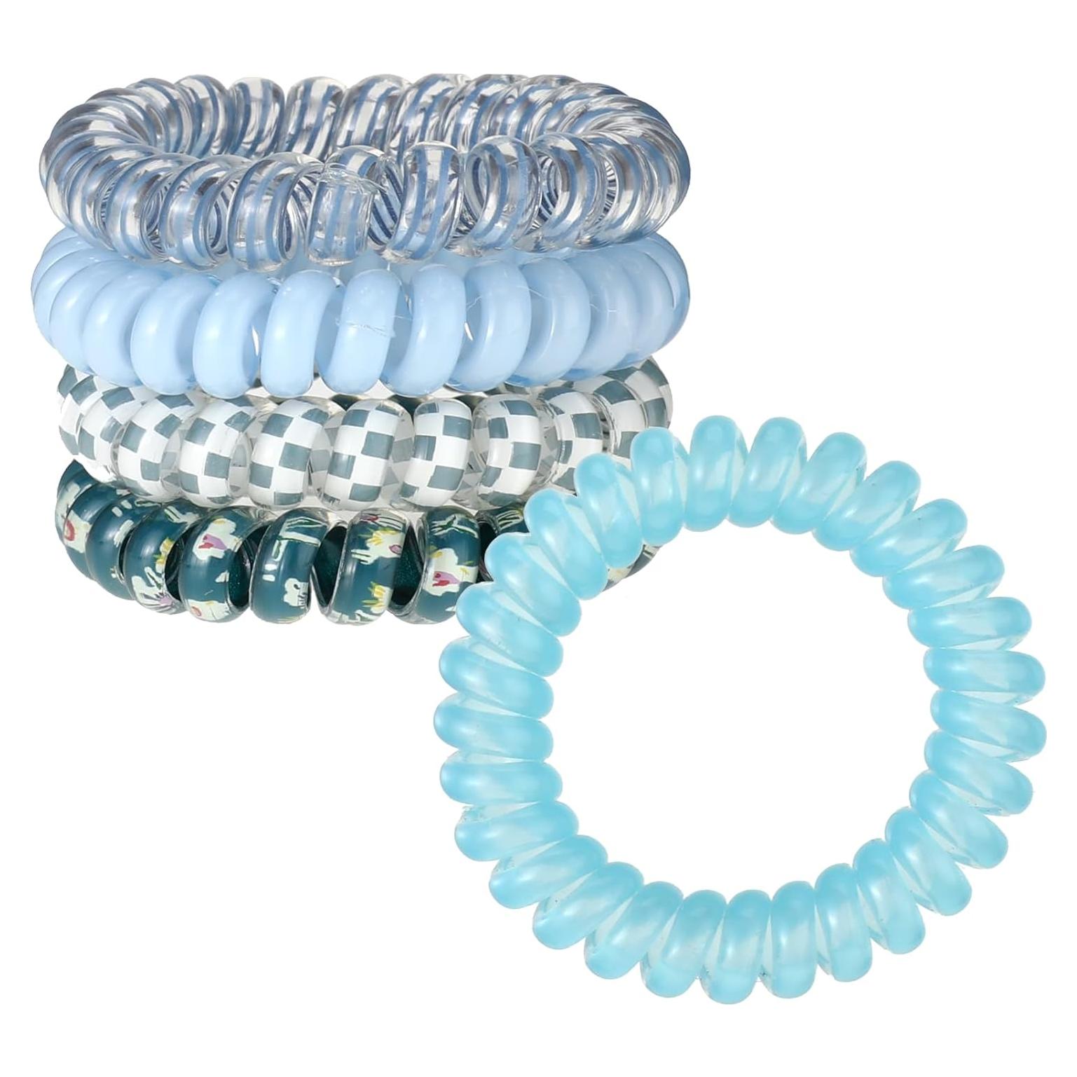 5 Espirales para Cabello JJUNW - Sin Daño, Impermeables, 5.5 cm